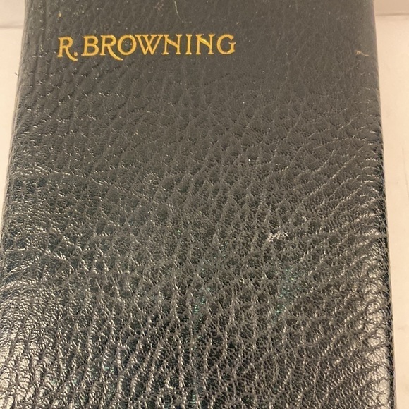 POEMS of Robert browning leather bond 1925 black textured gilt page edges - Picture 2 of 12